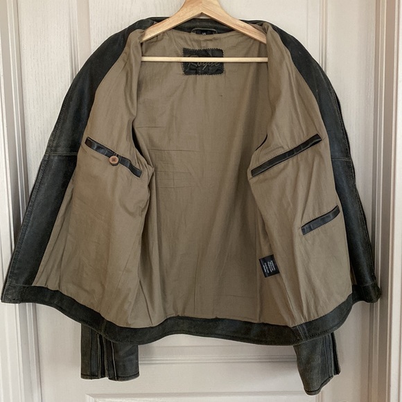 Rogue Men's Distressed Leather "Moto" Style Jacket - Picture 3 of 3